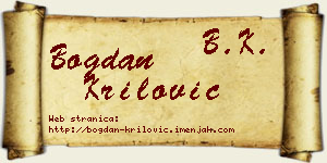Bogdan Krilović vizit kartica